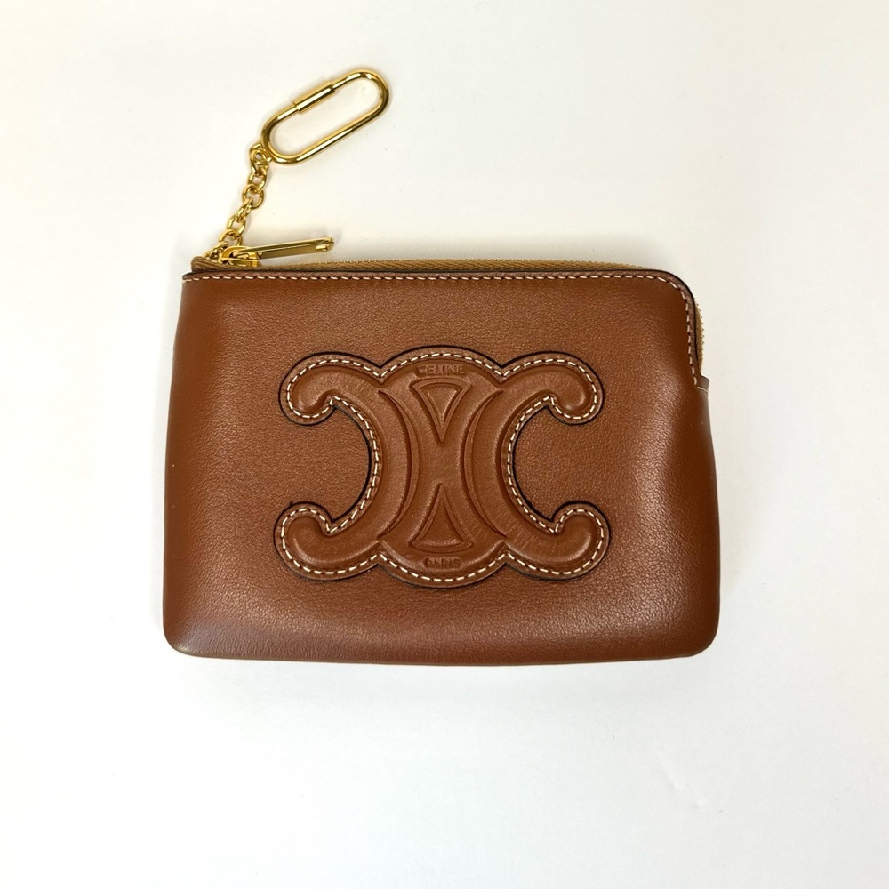CELINE COIN AND CARD POUCH CUIR TRIOMPHE IN SMOOTH CALFSKIN